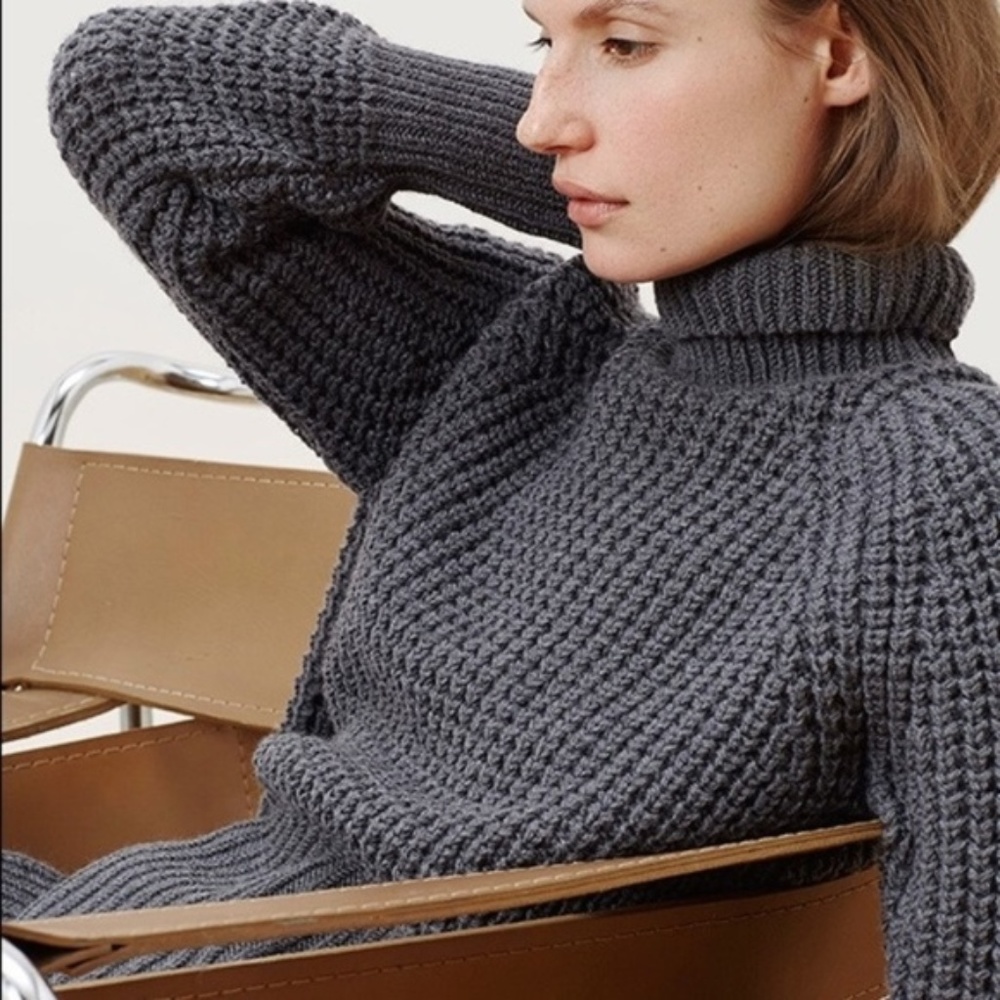 The Waffle Knit Turtleneck – $145